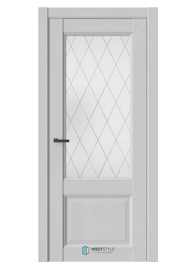 Межкомнатная дверь WestStyle Enika Enika 4 ДО Сатинат Белый Emlayer Серый