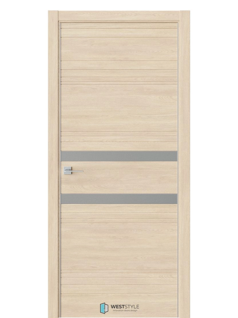 Межкомнатная дверь WestStyle Industrial IN13 ДО Зеркало сатин графит Сенди