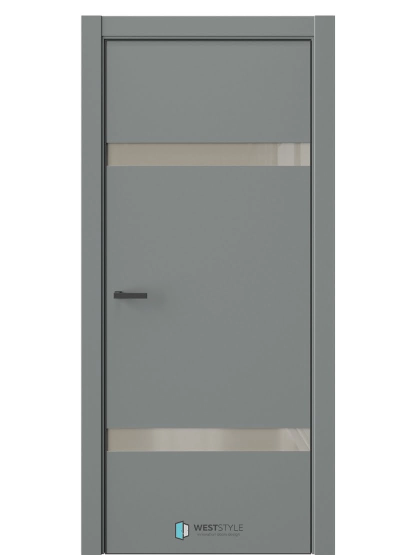 Межкомнатная дверь WestStyle Industrial IN3 ДО Lacobel Шамуа Морская галька